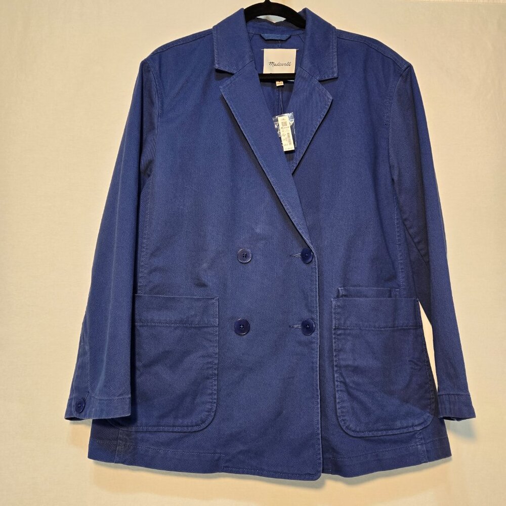 MADEWELL Bluestone Heavy Cotton Utility Chore Blazer Jacket Oversized Women Sz M